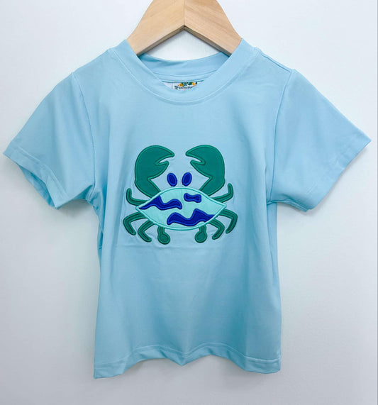 BLUE CRAB BOY APPLIQUE SHIRT