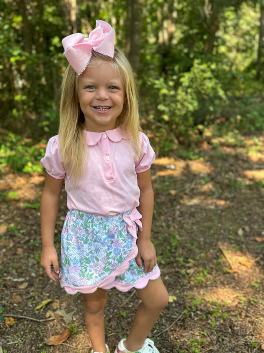 GIRLS BLUSH & BLOOMS SKORT SET