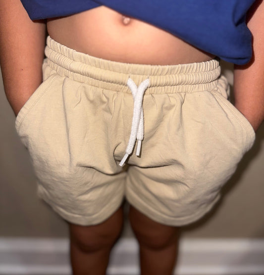 BOY KHAKI KNIT SHORTIES