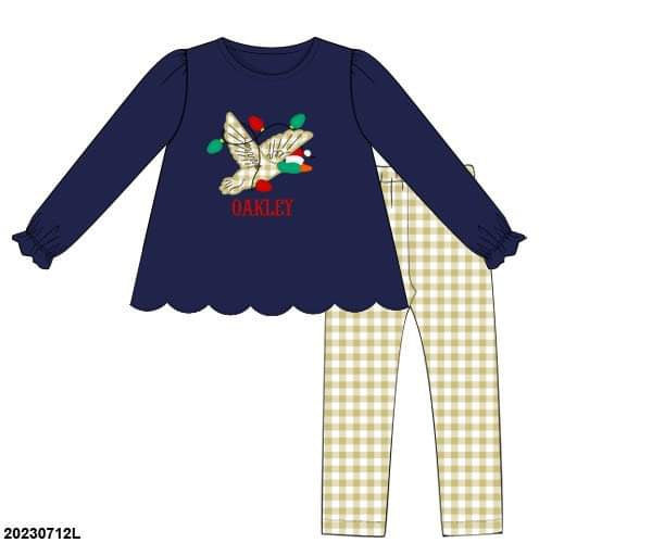 DUCK THE HALLS GIRL PANT SET