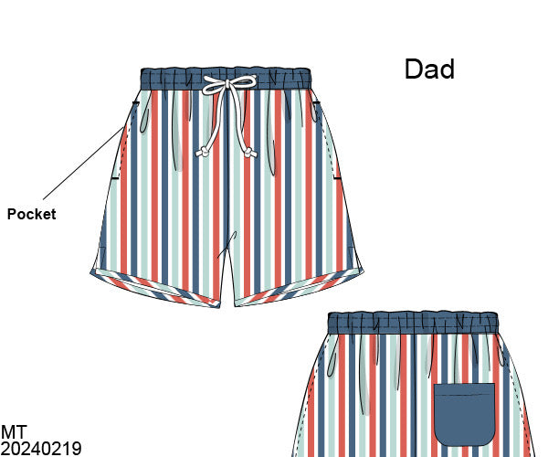 FREEDOM FLORAL AND STRIPES DAD TRUNKS