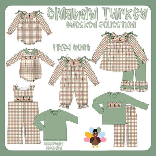 WS PO87: Gingham Turkey Smocked Collection