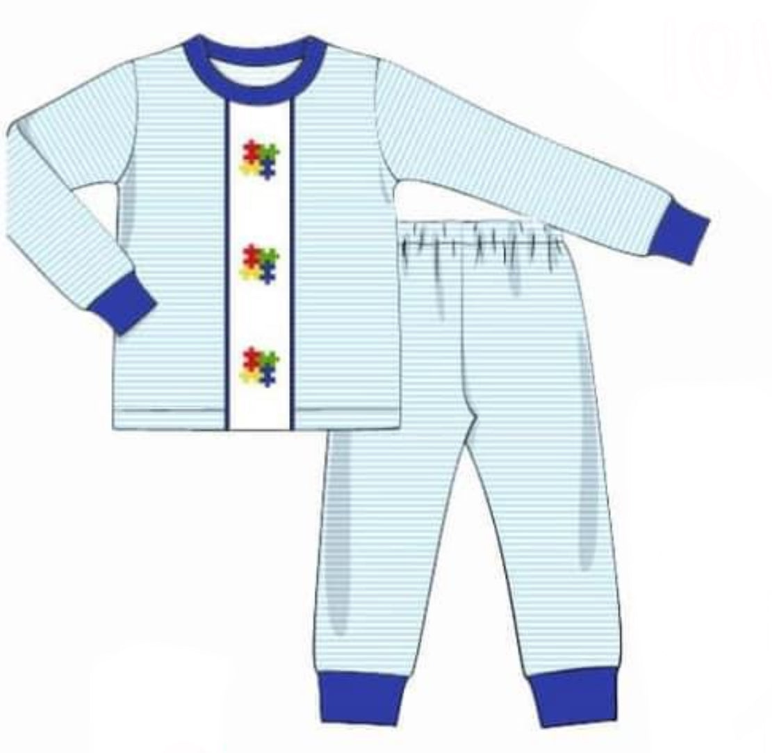 WS PO72.5: Boys Autism Awareness Pajama Set