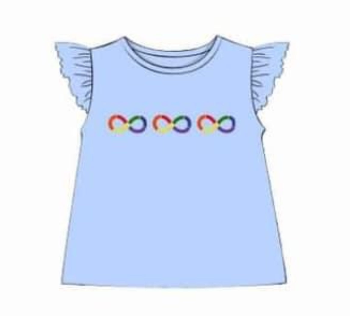 WS PO72.5: Girls Autism Awareness Blue Shirt