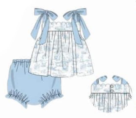 WS PO72.5: Girls Peter Rabbit Toile Bloomer Set