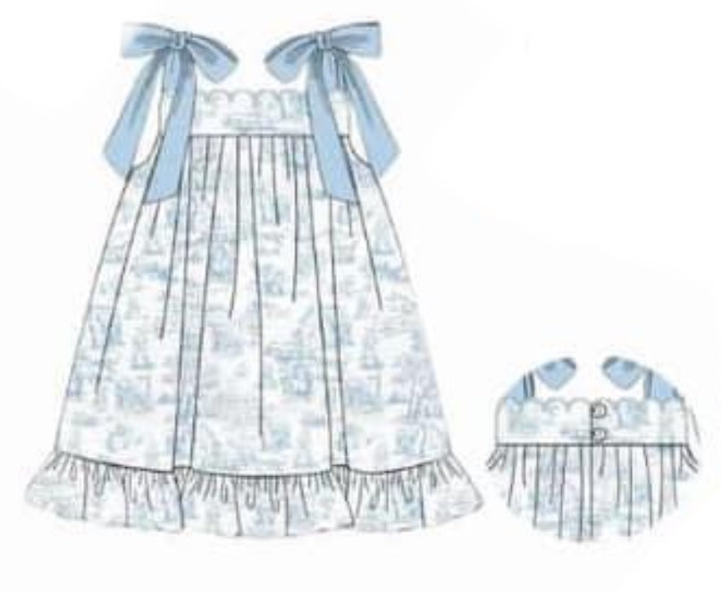 WS PO72.5: Girls Peter Rabbit Toile Dress