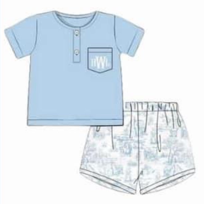 WS PO72.5: Boys Peter Rabbit Toile Short Set