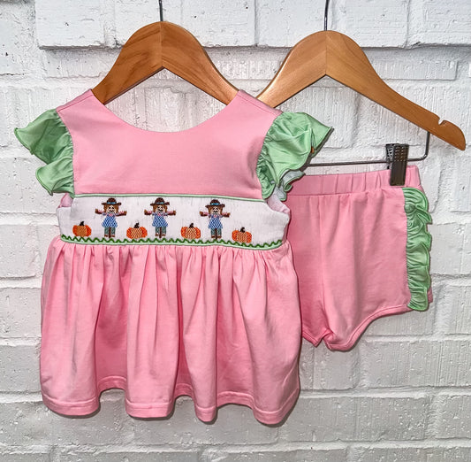 GIRLS SMOCKED SCARECROW SHORT SET