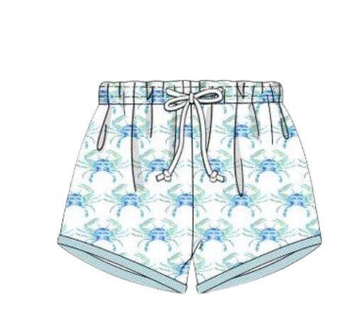 WS PO82: Boys Blue Crab Swim Trunks