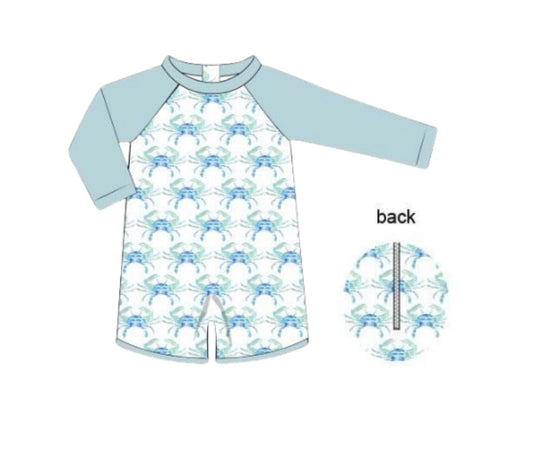WS PO82: Boys Blue Crab 1pc. Swim