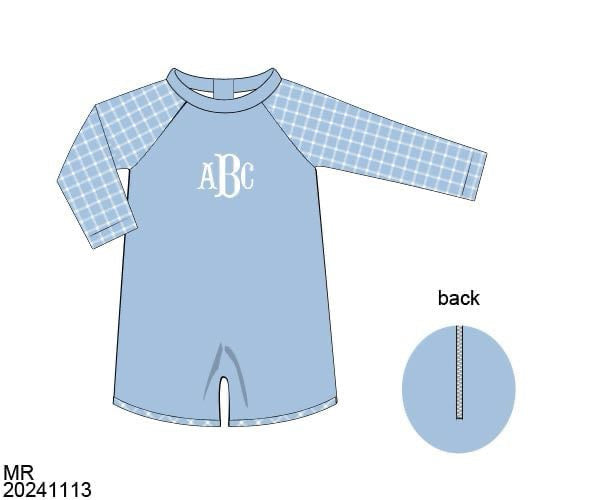 PICCADILLY PLAID SWIM BOY 1PC RASHGUARD