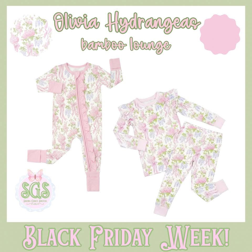 WS Black Friday: Girls Olivia Hydrangea Bamboo Pajamas