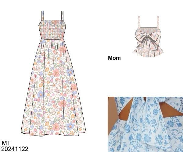 COLLIN’S FLORAL AND GINGHAM NAME SMOCKS MOM DRESS