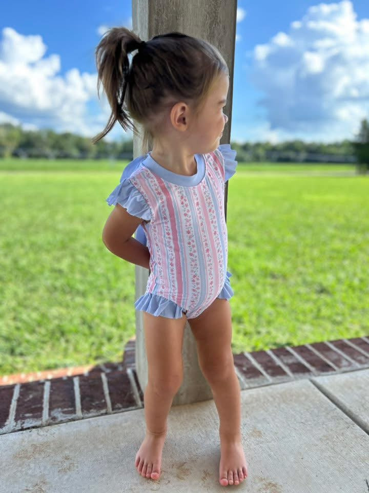 SUMMER STRIPED SWIM GIRL 1PC