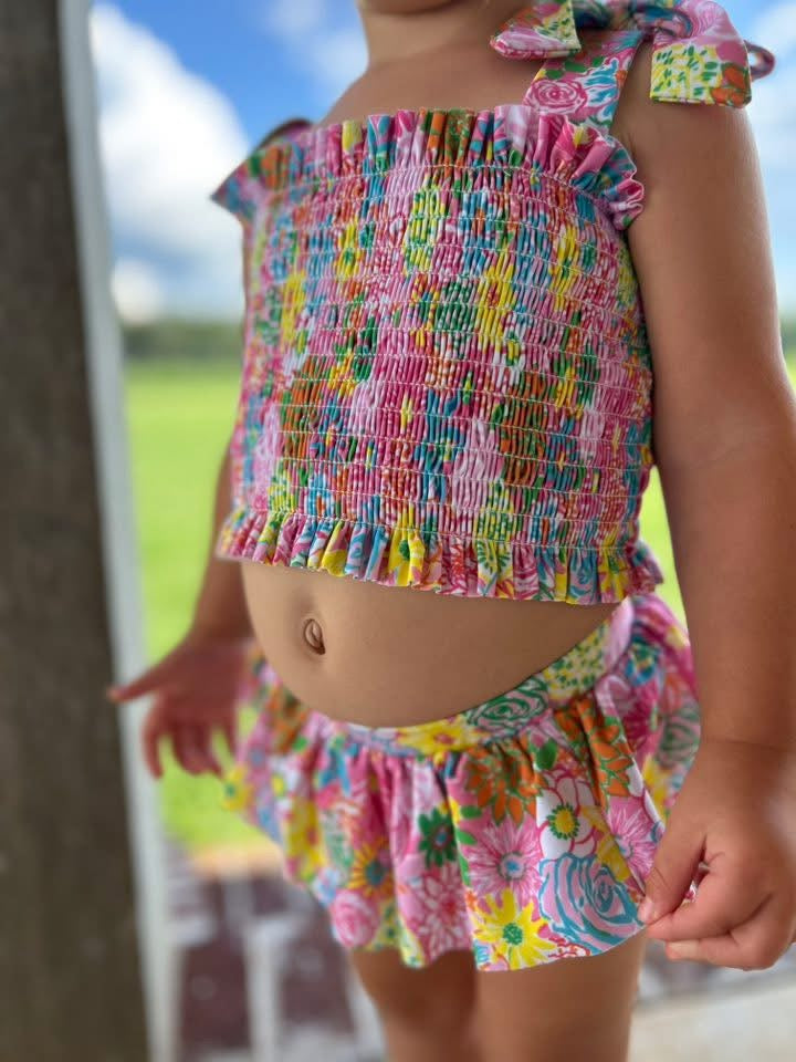 PINK TROPICS SWIM GIRL 2PC