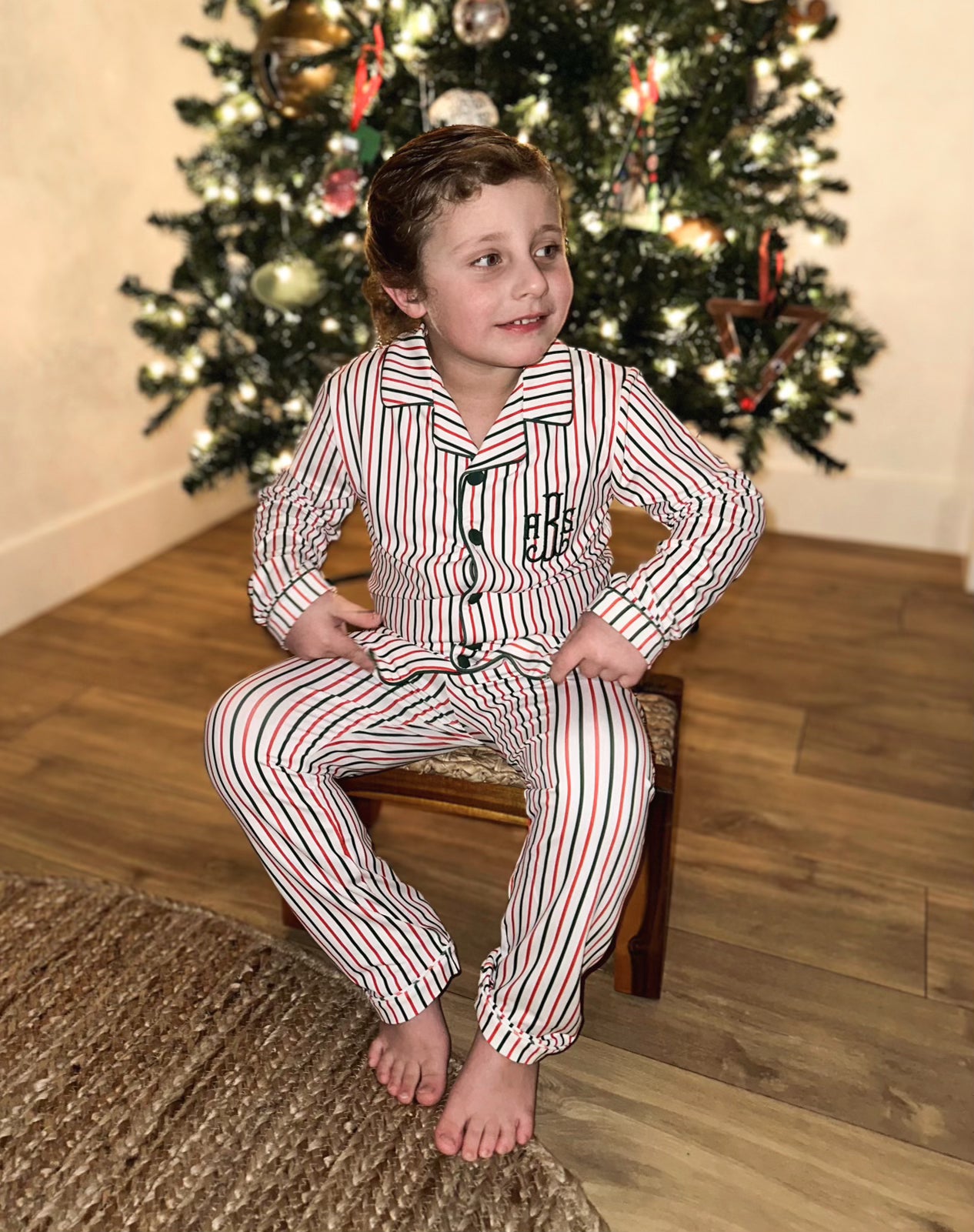 HOLIDAY SEASON STRIPES BOY SET