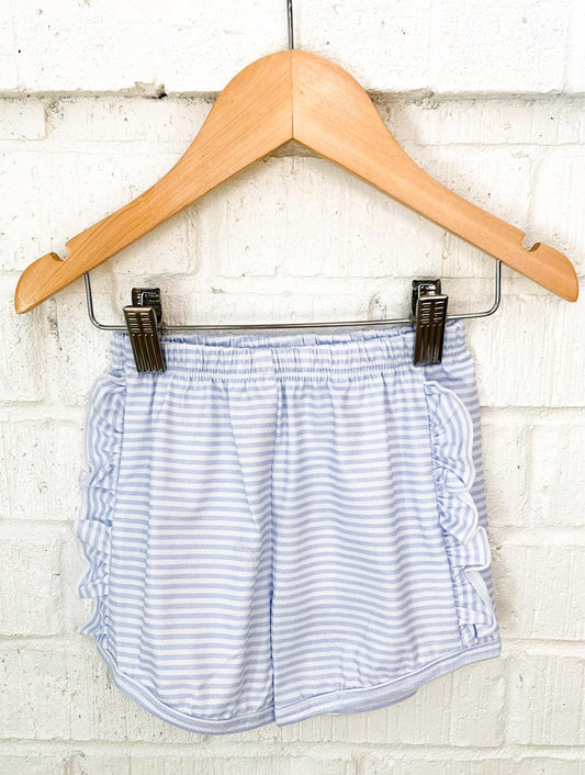 GIRLS BLUE KNIT SHORTS