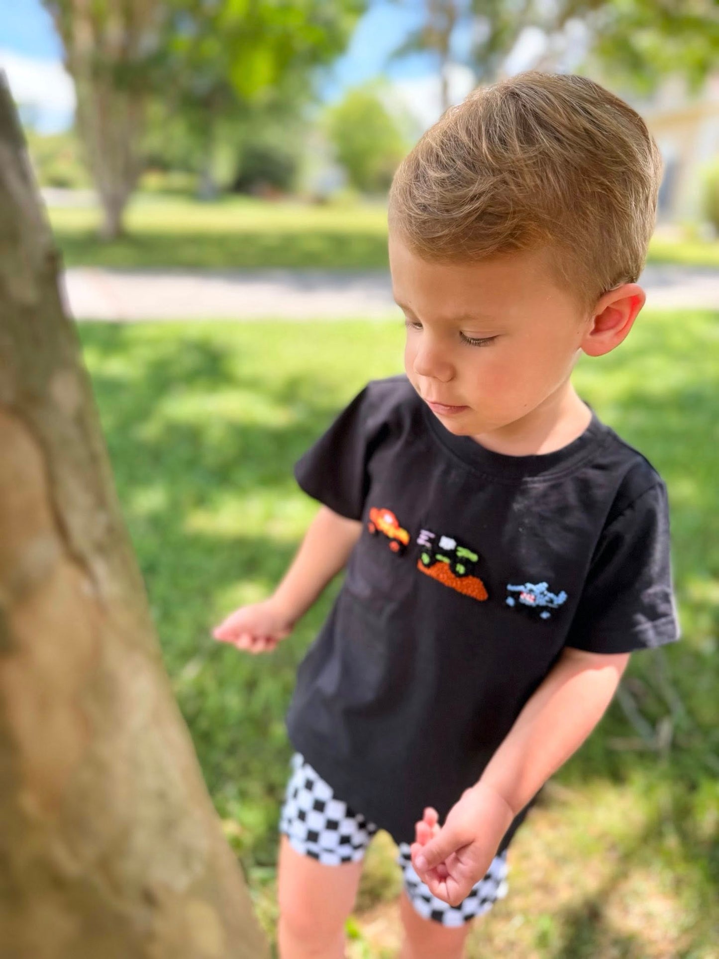 MONSTER JAM SMOCKS BOY FRENCH KNOT SHIRT