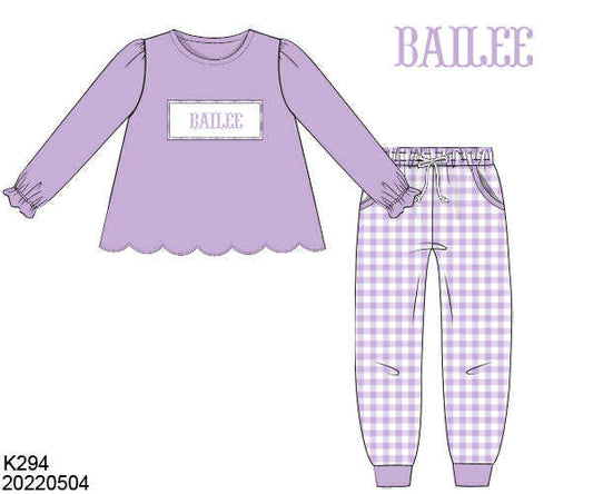 WS PO80: Girls Purple Name Smock Play Set