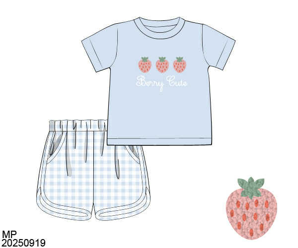 WS PO82: Boys Berry Cute Short Set