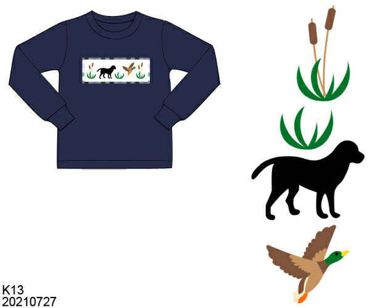 WS PO80: Boys Duck Hunt Smocked Shirt Only