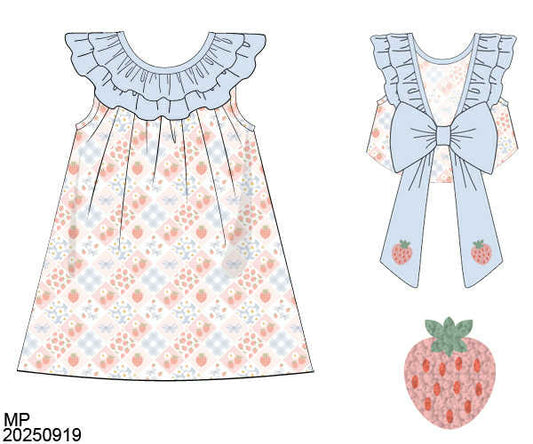 WS PO82: Girls Berry Cute Patchwork Dress