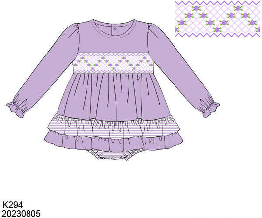 WS PO80: Girls Violet Bloom Geosmock Bubble