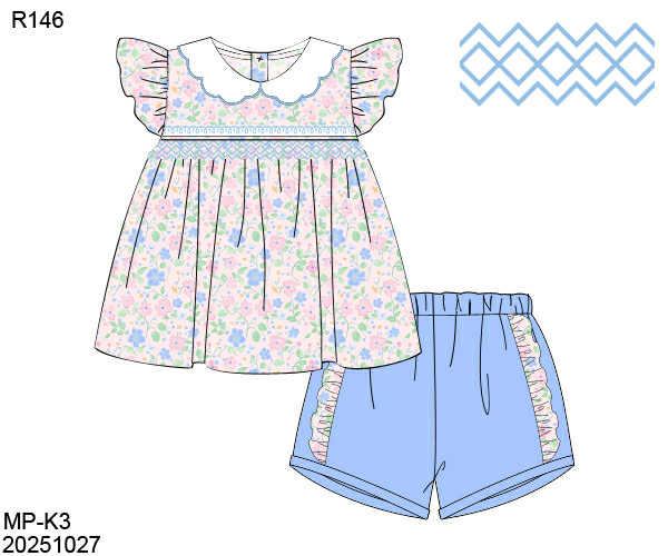 WS PO82: Girls Cottage Dreams Short Set