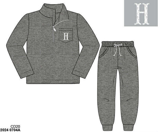 WS PO80: Boys Cardigan Joggers GRAY