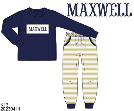WS PO80: Boys Navy Name Smock Play Set
