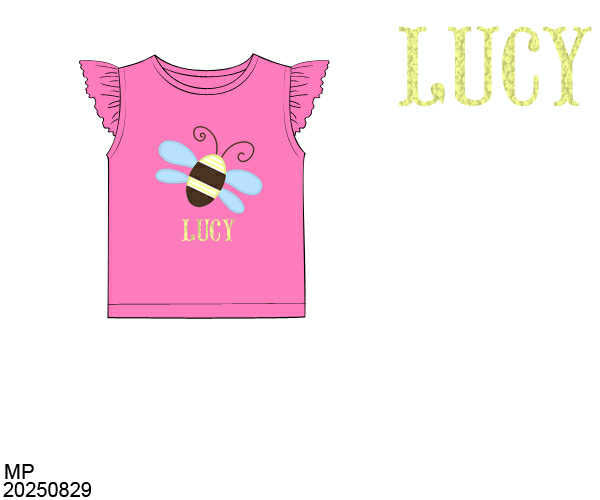 WS PO82: Girls Honey Bee Appliqué Shirt