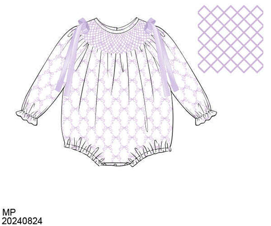 WS PO80: Girls Lavender Bow Trellis Bubble