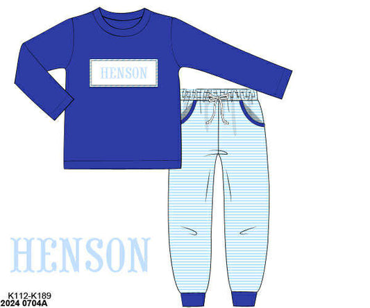 WS PO80: Boys Royal Blue Name Smock Play Set