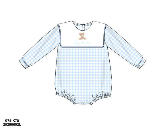 WS PO80: Boys Embroidered Bear Bubble
