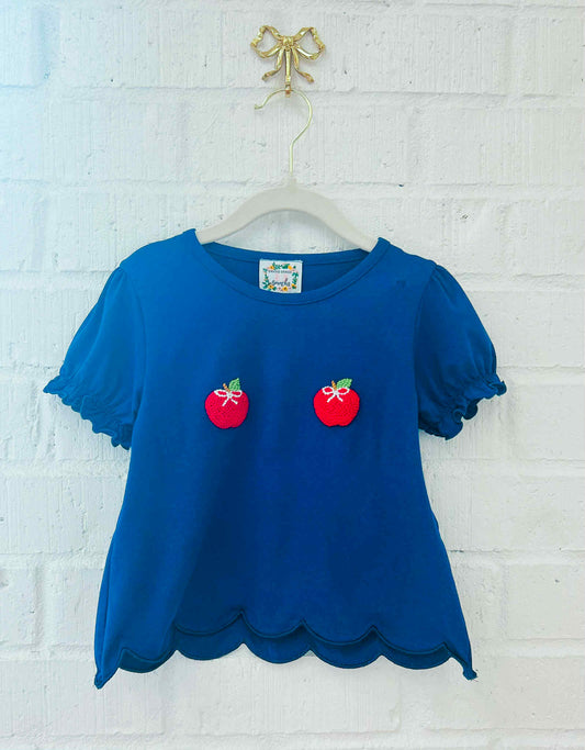 GIRLS APPLE INITIAL SHIRT