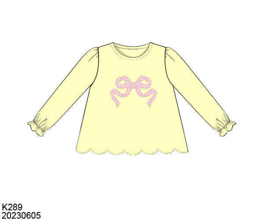 WS PO80: Girls Pink Bow Shirt Only