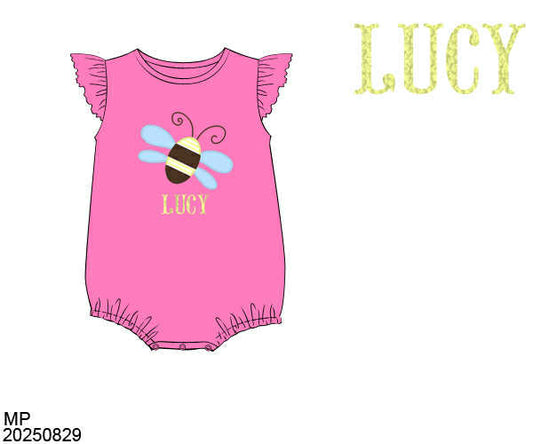 WS PO82: Girls Honey Bee Appliqué Bubble