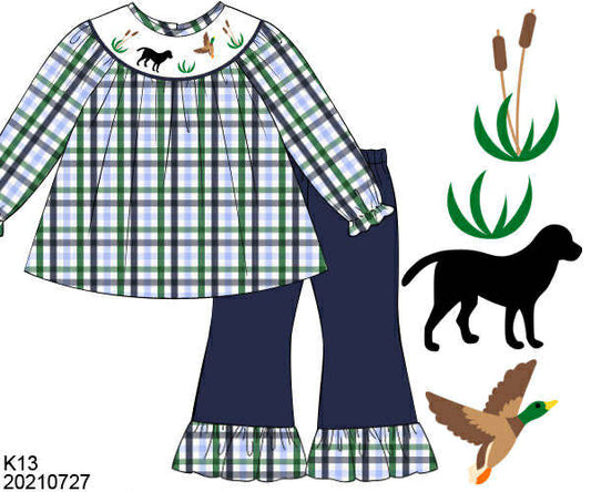 WS PO80: Girls Duck Hunt Pants Set