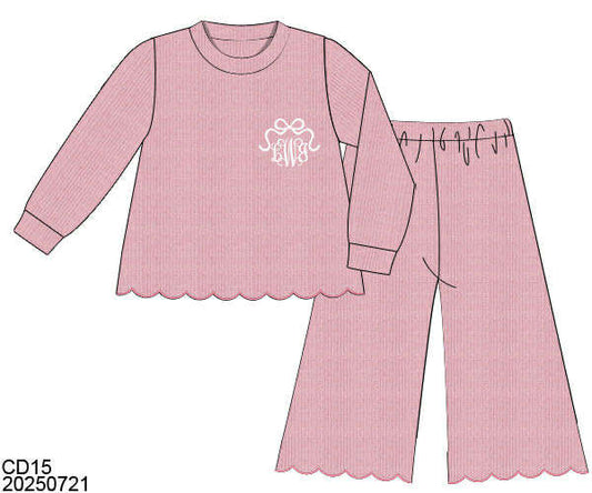 WS PO80: Girls Flared Cardigan Set MAUVE