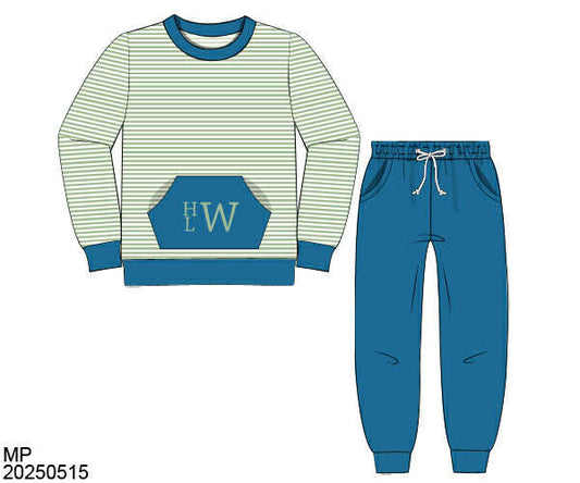 WS PO80: Boys Bluebell Meadow Pants Set
