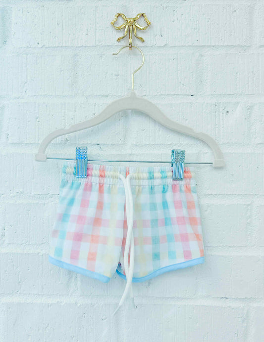 BEACHY GINGHAM SWIM BOY TRUNKS