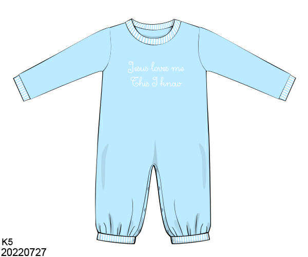 WS PO80: Boys Jesus Loves Me Romper