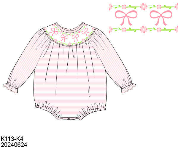 WS PO80: Girls Bow Trellis Bubble