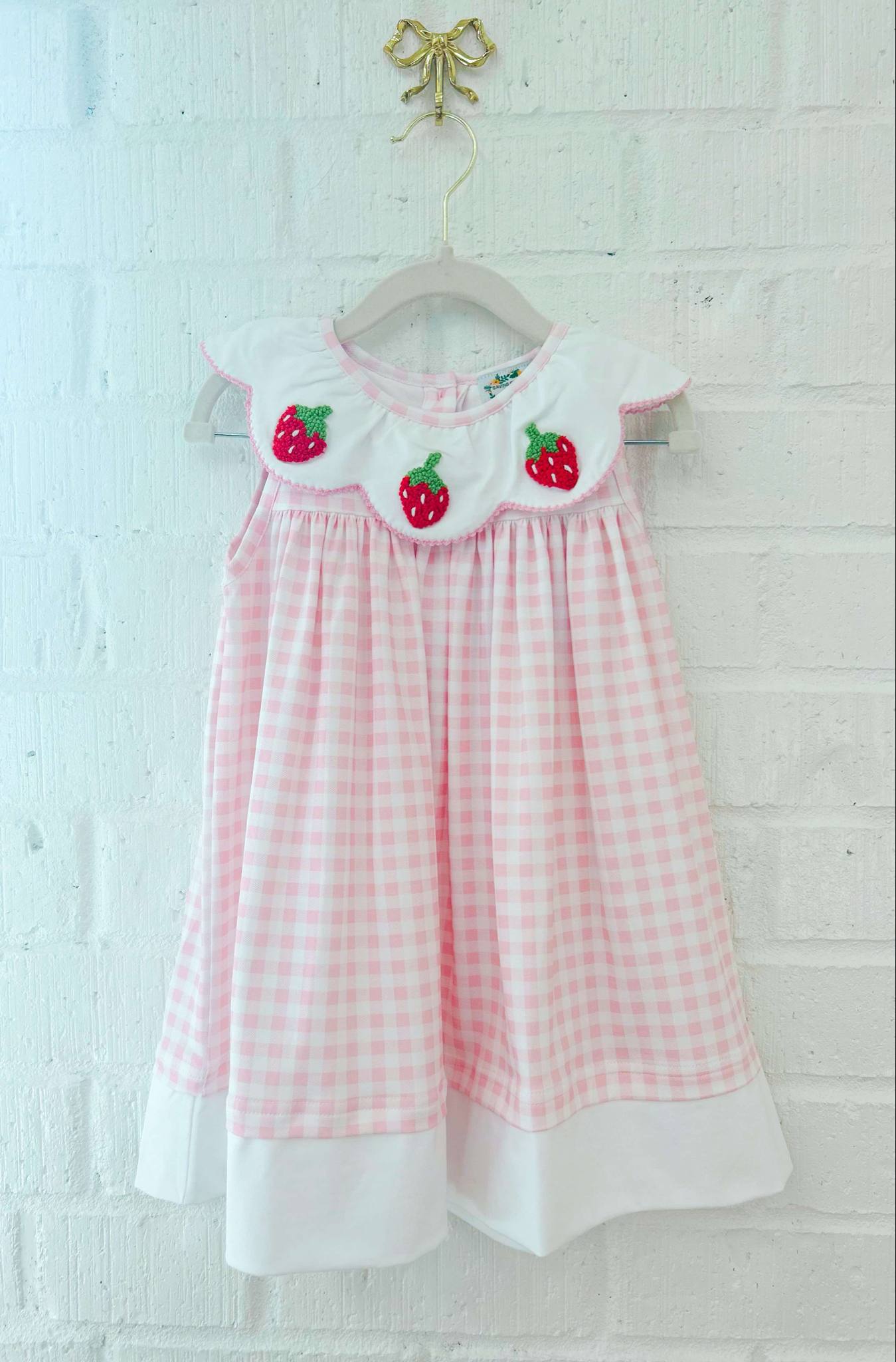 FRENCH KNOT STRAWBERRY PICKIN’ DRESS