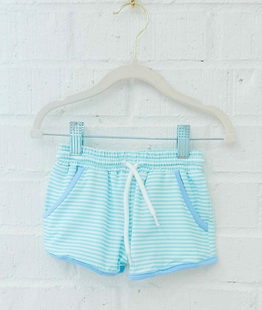 BOYS LIGHT BLUE STRIPE KNIT SHORTIES