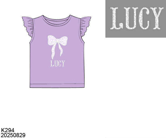 WS PO82: Girls Bow Appliqué Shirt