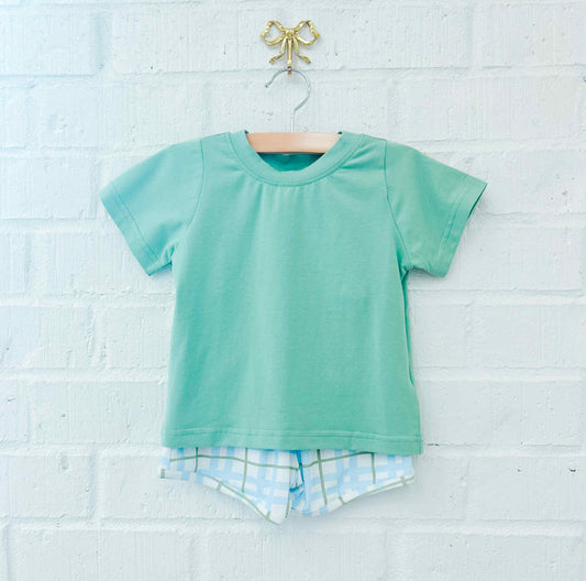 BUSHELS & PLAID BOY SHORT SET