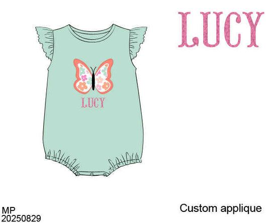 WS PO82: Girls Butterfly Appliqué Bubble