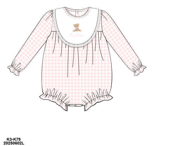 WS PO80: Girls Embroidered Bear Bubble