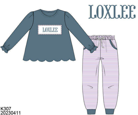 WS PO80: Girls Blue Stone Name Smock Play Set